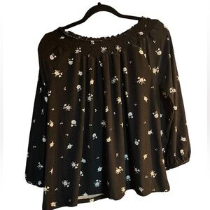 Old Navy Smocked Bubble-Sleeve Floral Blouse for Girls Size XL 14.